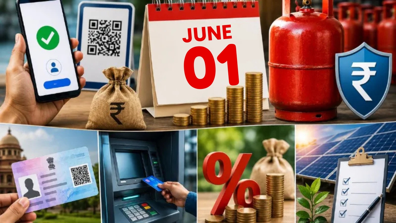 1 जून से बदल गए कई बड़े नियम! UPI से LPG तक असर, जानिए आपकी जेब पर कितना पड़ेगा प्रभाव